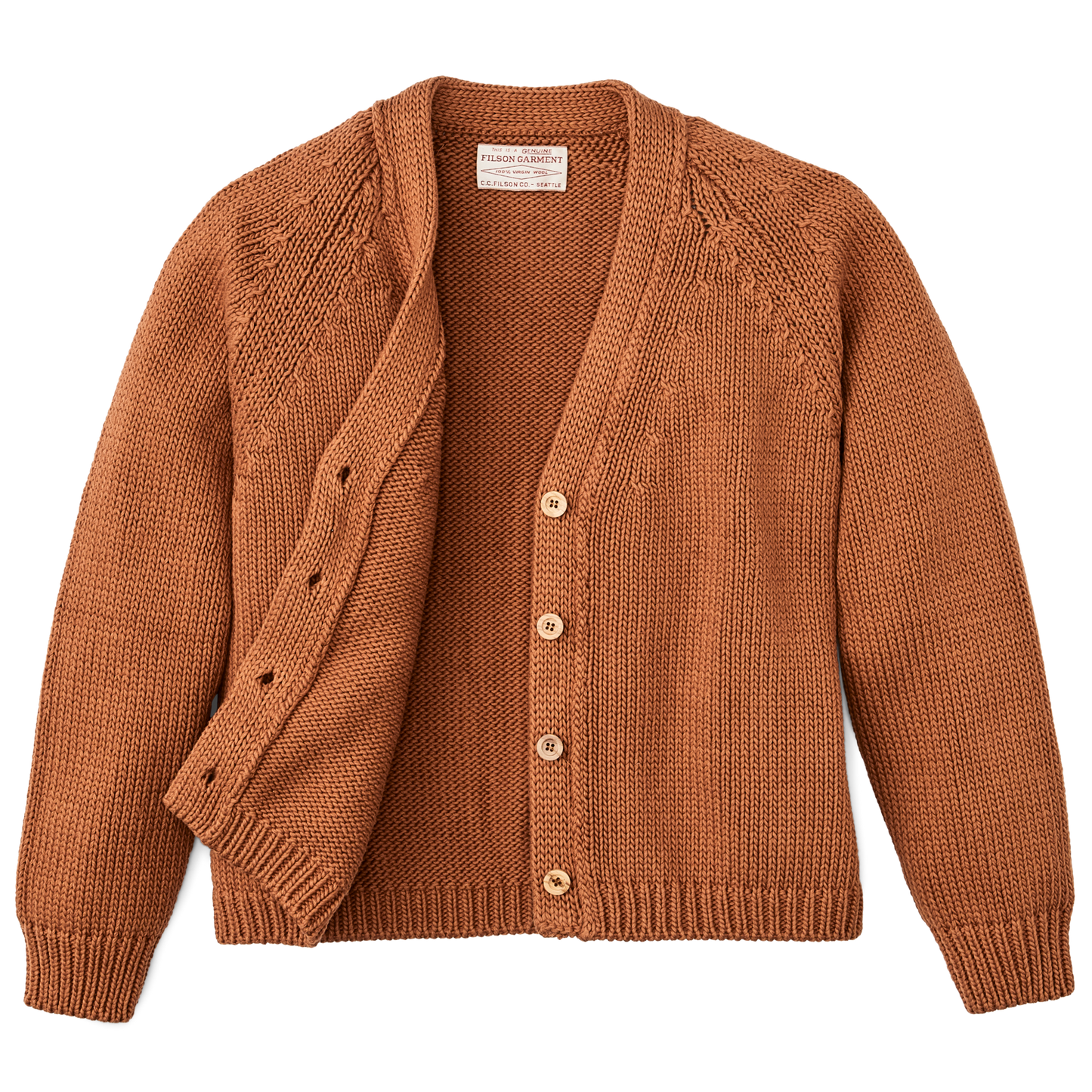 Alternate view of the Filson Women's Rustic Cotton Cardigan - Chestnut