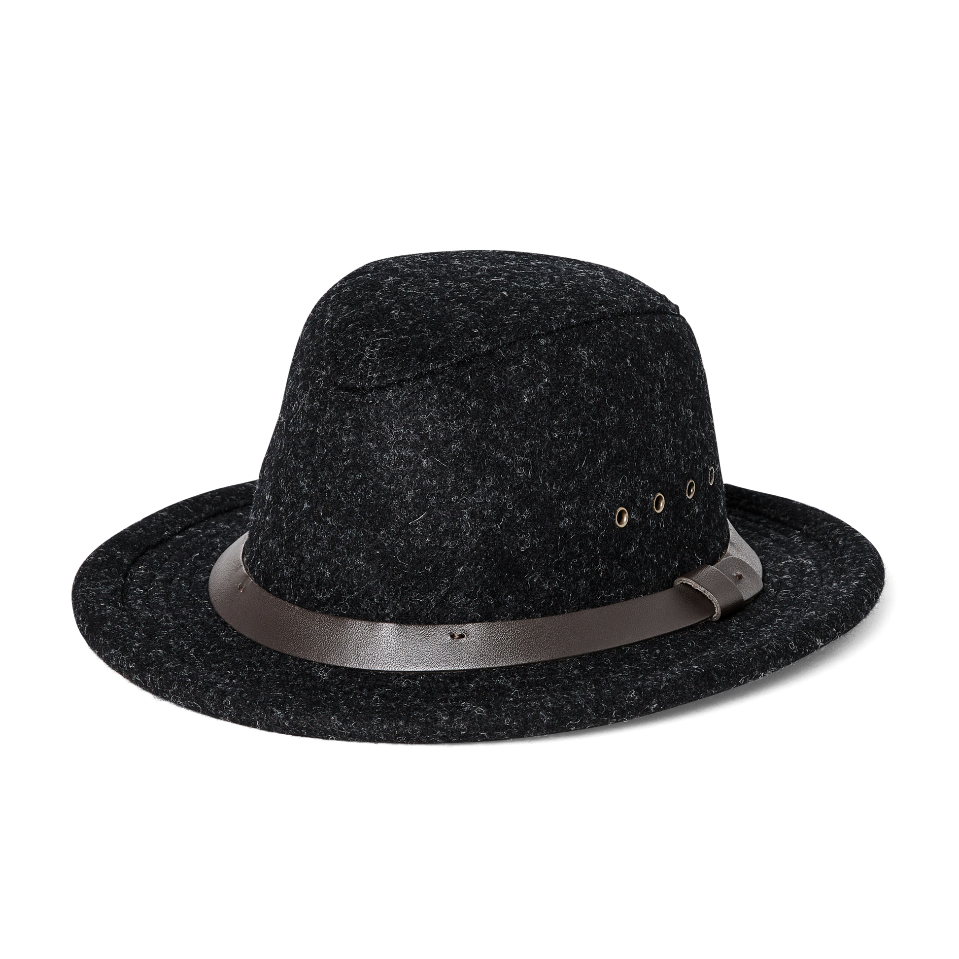 Front-facing image of the Filson Wool Packer Hat - Charcoal