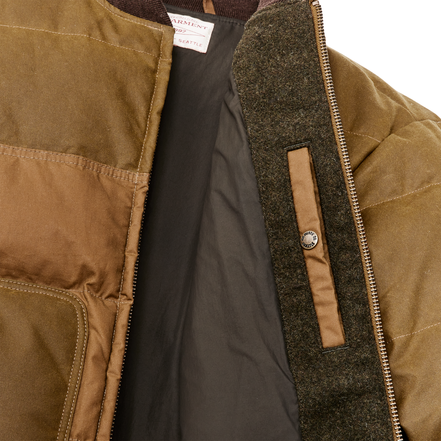 Alternate view of the Filson Down Bomber Jacket - Dark Tan