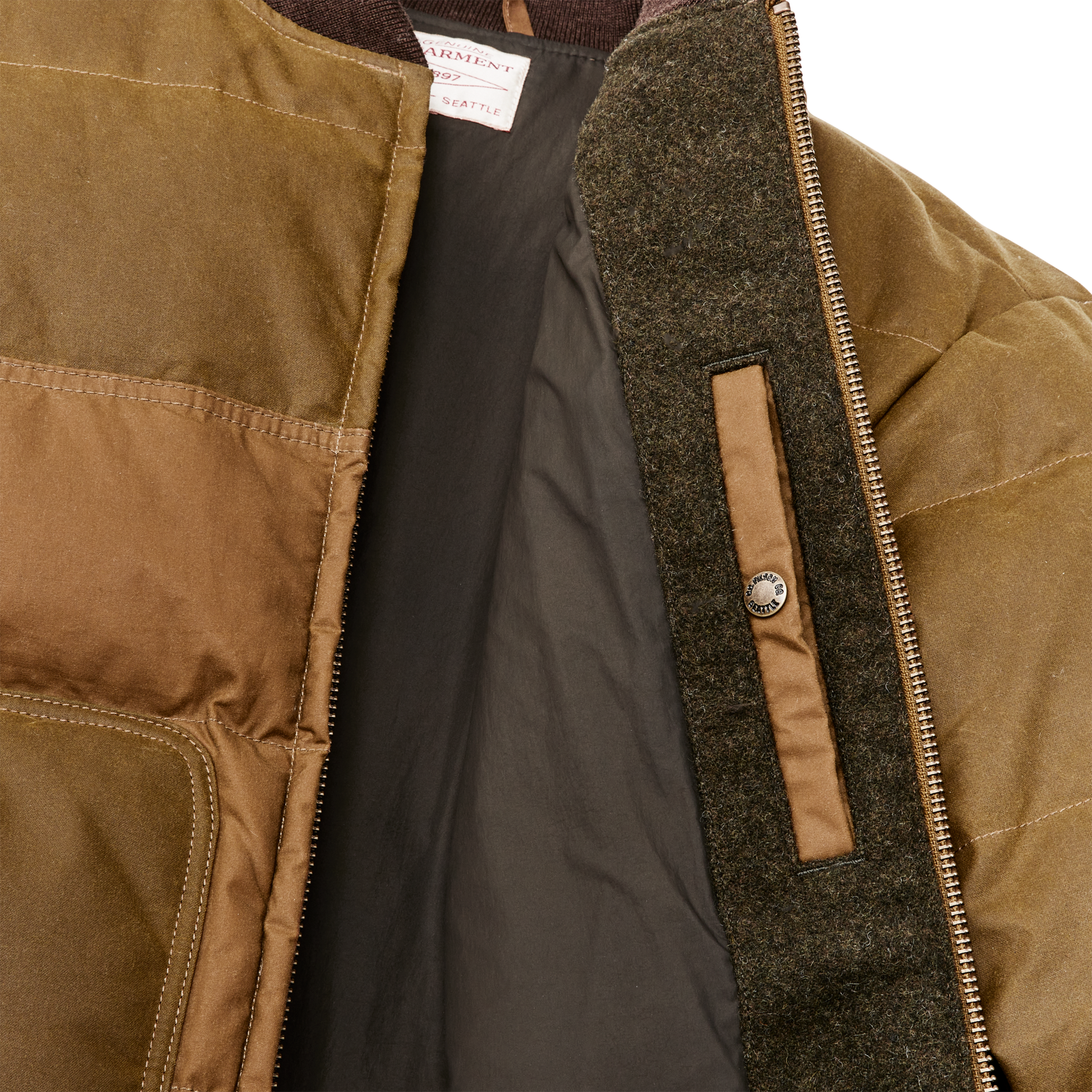 Alternate view of the Filson Down Bomber Jacket - Dark Tan