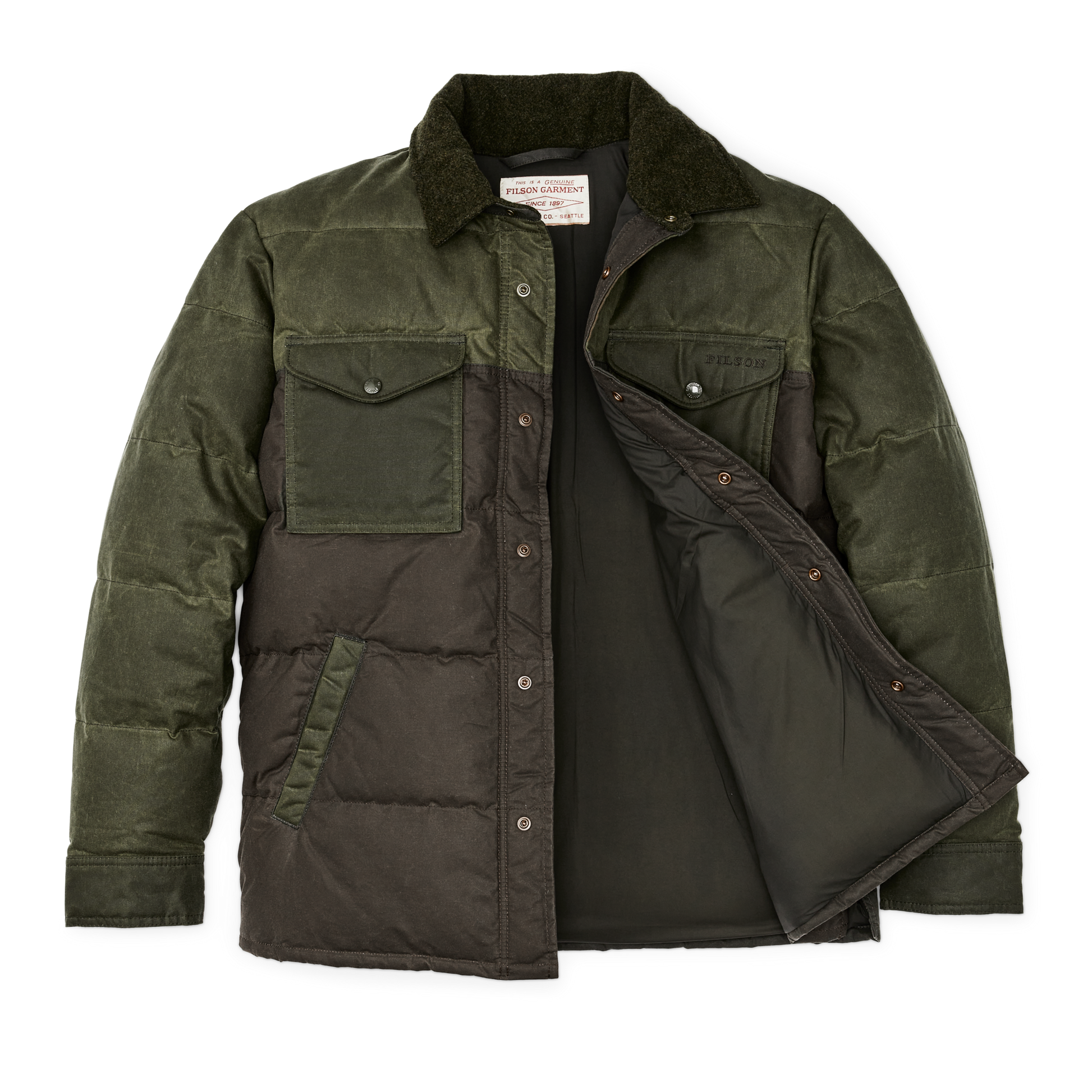 Alternate view of the Filson Down Jac-shirt - Otter Green