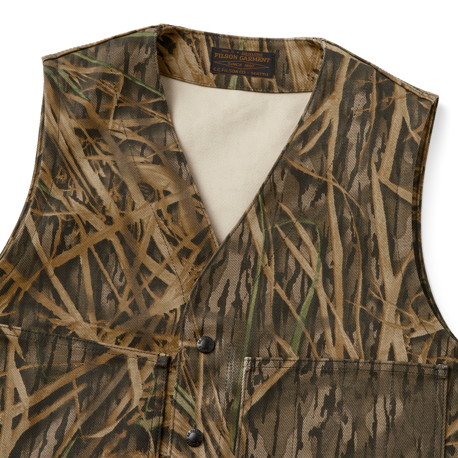 Alternate view of the Filson Rugged Twill Cruiser Vest - Mossy Oak Shadow Grass