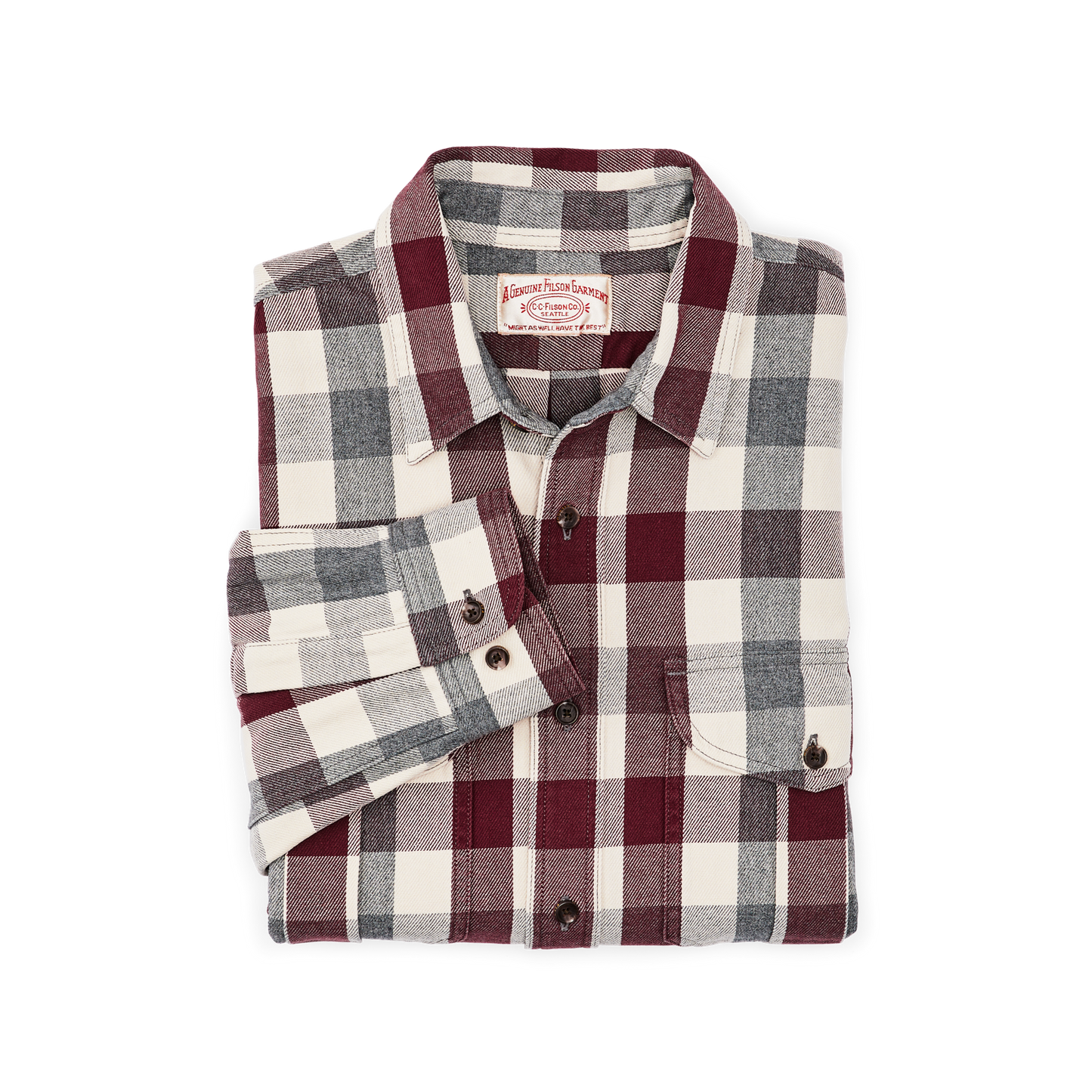 Alternate view of the Filson Vintage Wash Alaskan Guide Shirt - Sequoia / Heather Gray