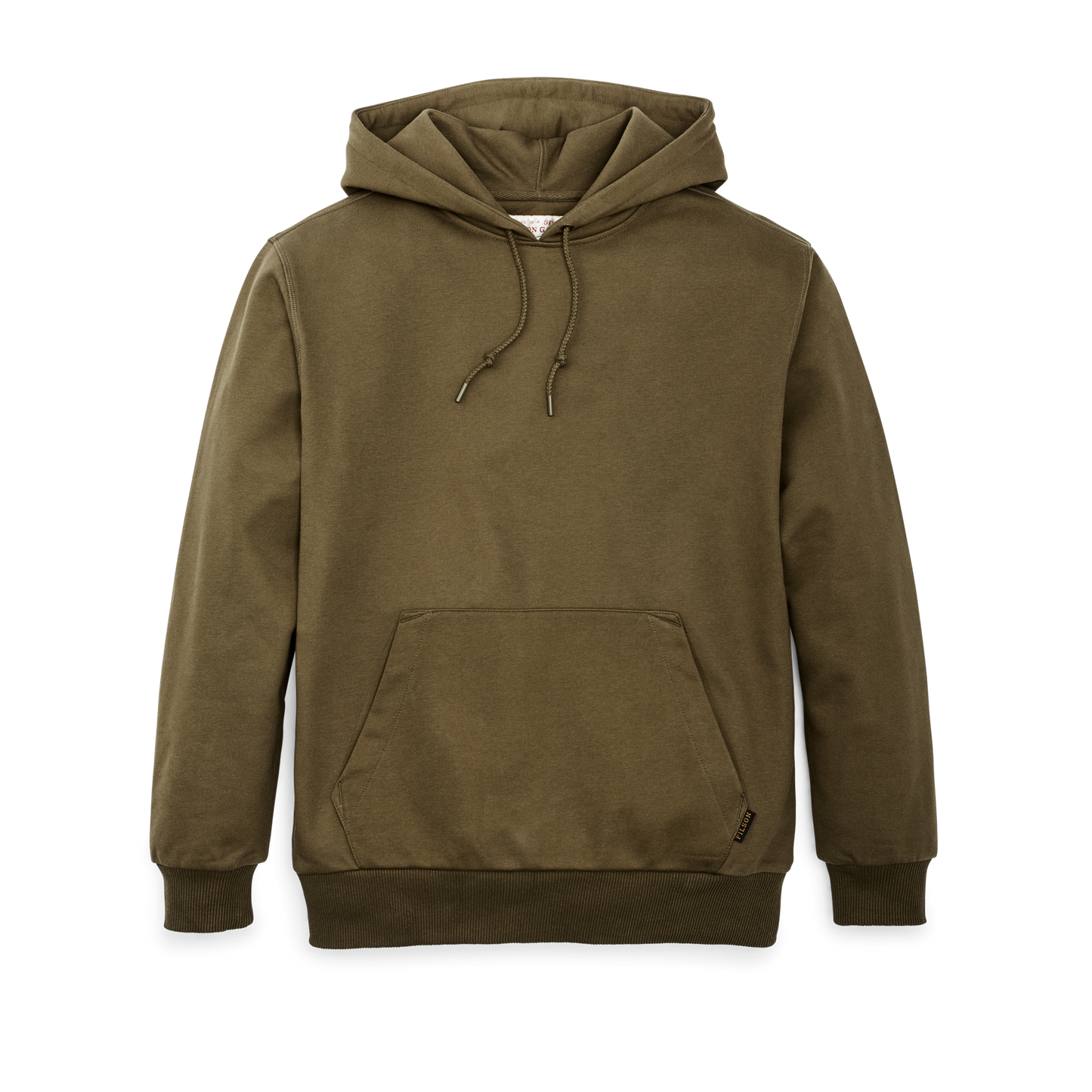 Front-facing image of the Filson Prospector Hoodie - Dark Olive