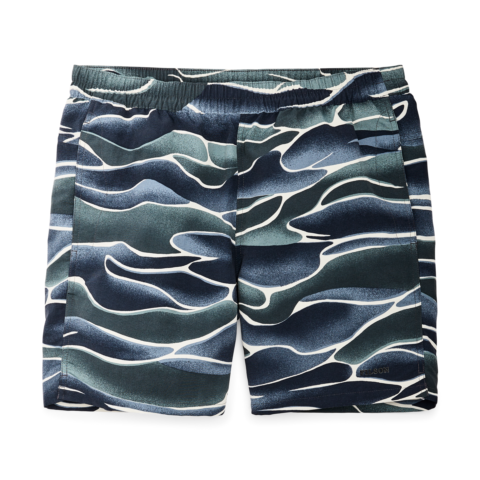 Front-facing image of the Filson Cooper Lake Trunks  - River Smoke