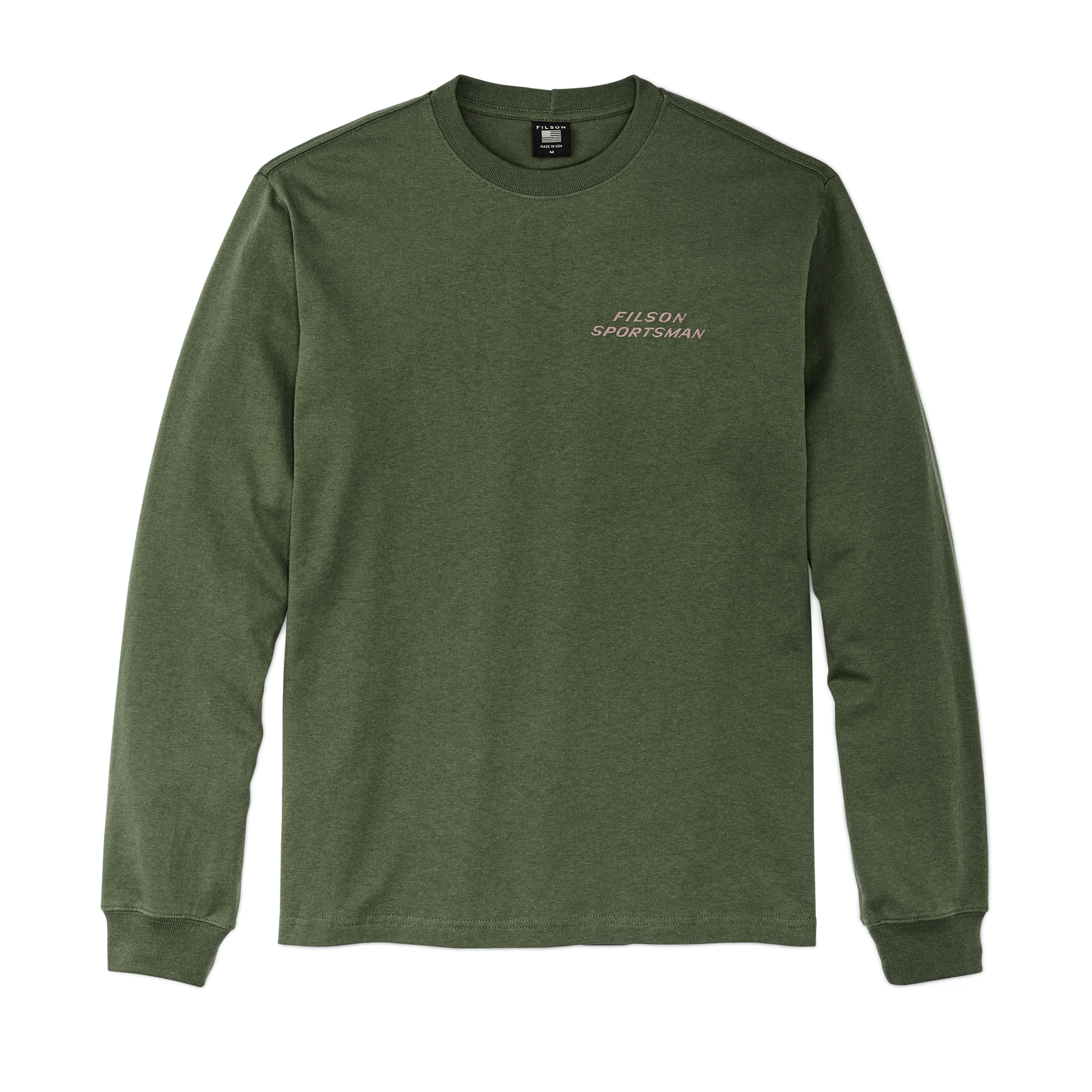 Front-facing image of the Filson Long Sleeve Pioneer Graphic T-shirt - Timber / Ducks