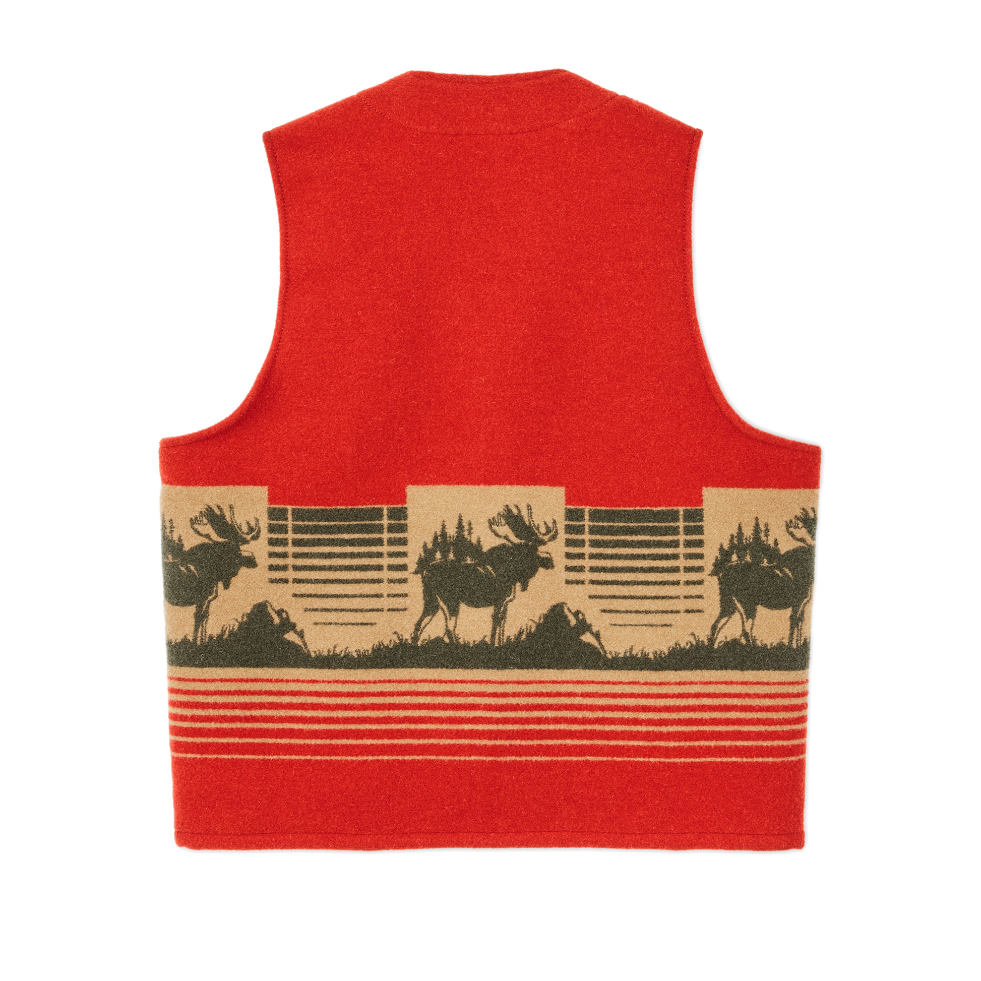 Alternate view of the Filson Jacquard Wool Vest - Red / Khaki / Forest Multi