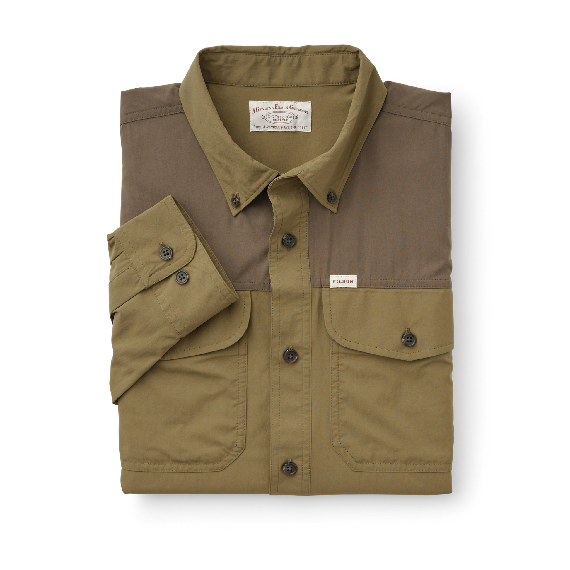 Alternate view of the Filson Sportsman's Shirt - Olive Drab / Root