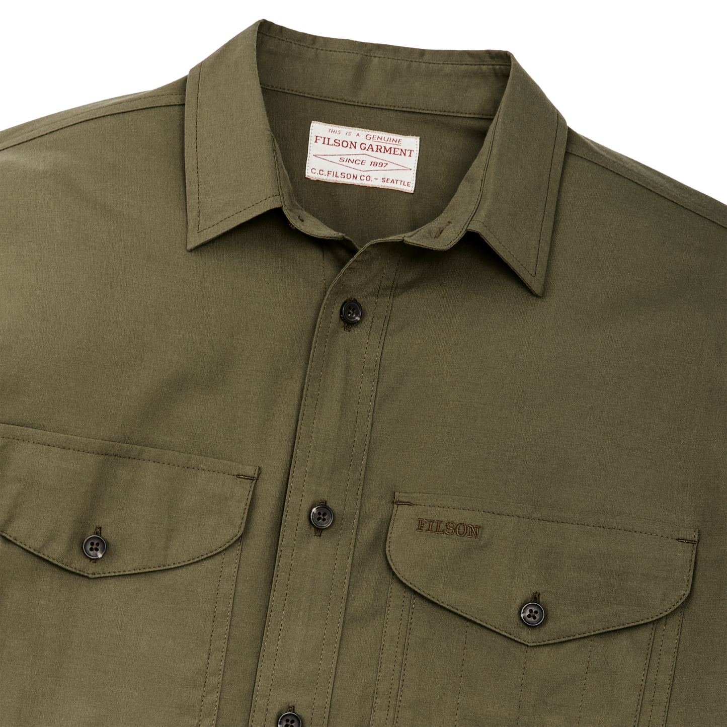 Alternate view of the Filson Twin Lakes Sport Shirt - Dark Olive Drab