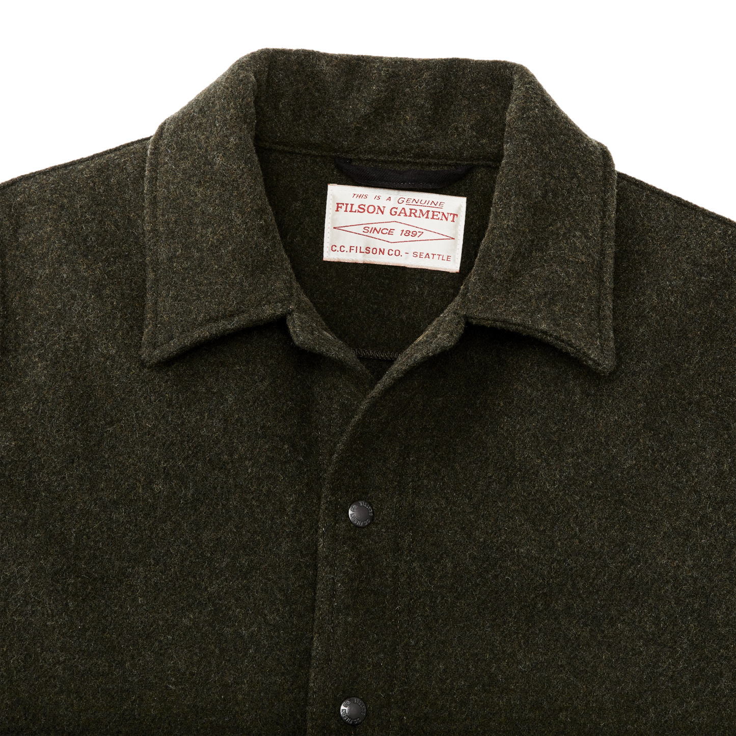 Alternate view of the Filson Mackinaw Wool Work Jacket - Forest Green