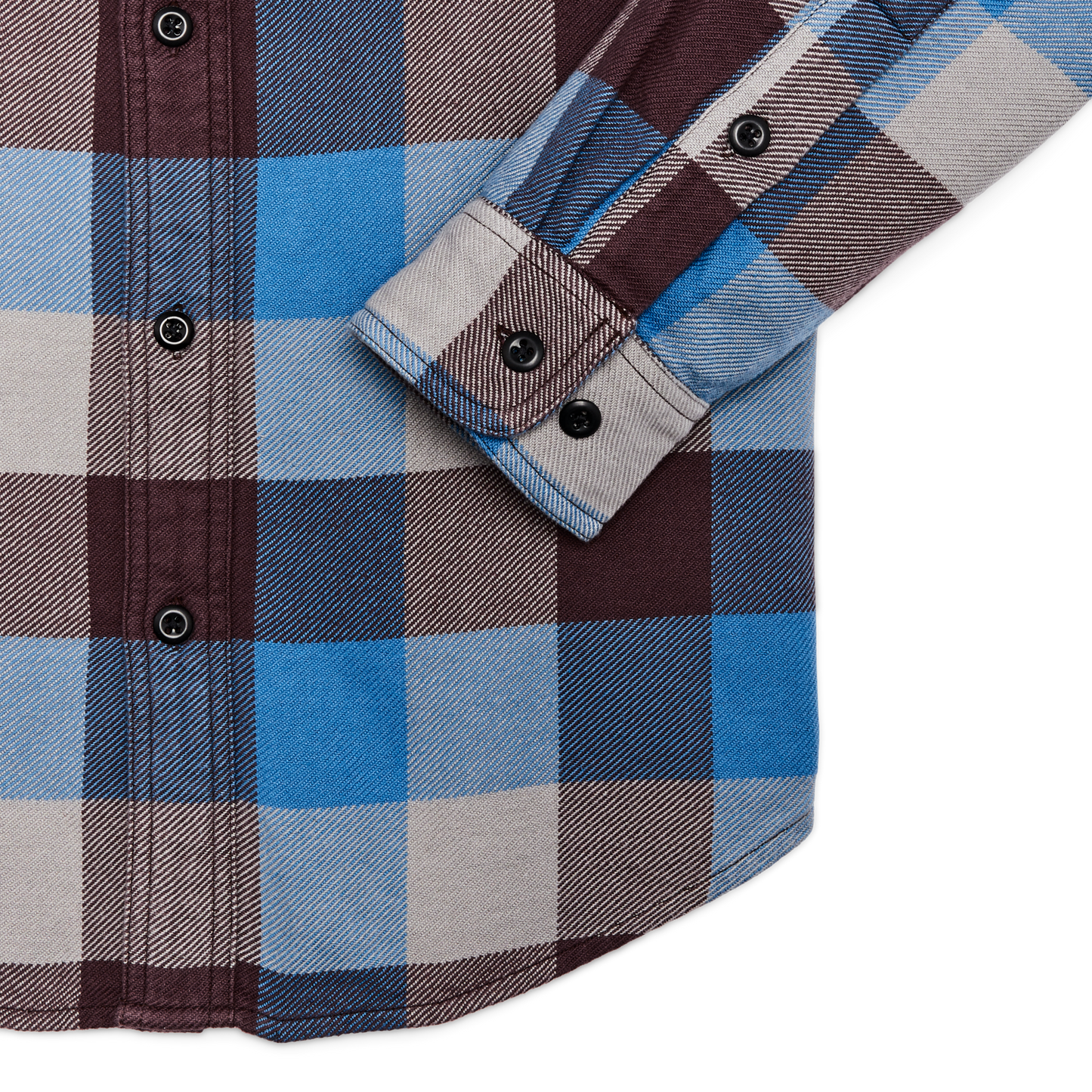 Alternate view of the Filson Vintage Flannel Work Shirt - Blue / Maroon / Gray Check