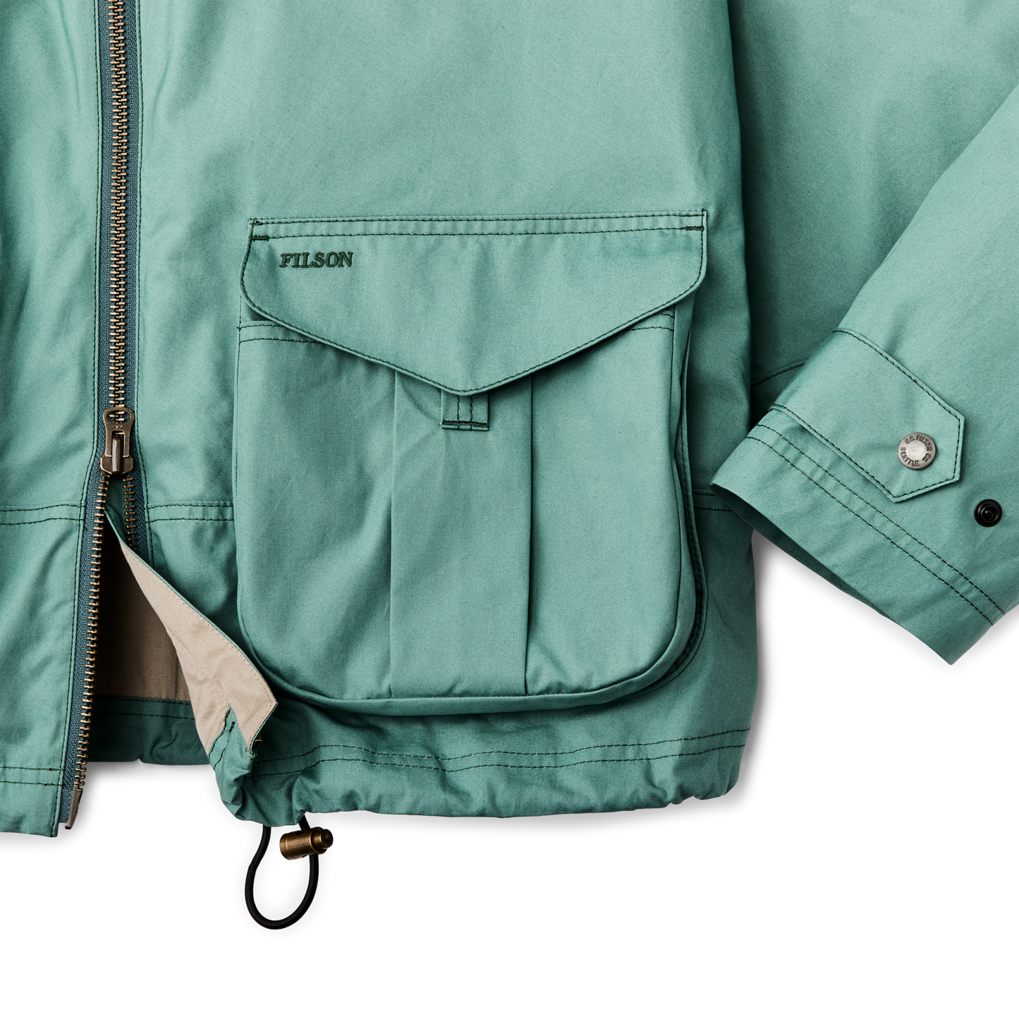 Alternate view of the Filson Women's Aviator Cloth Short Work Jacket - Deep Sea