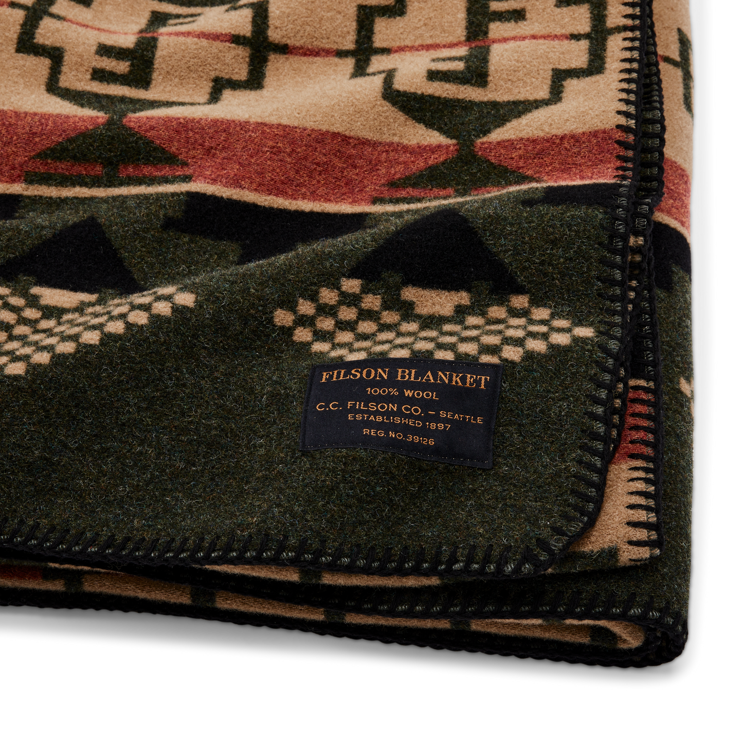 Alternate view of the Filson Filson Forestry Wool Blanket - Dark Timber / Tan Multi