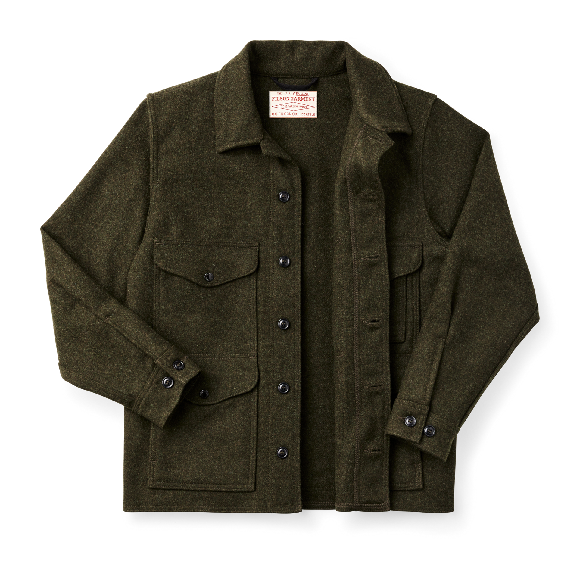 Alternate view of the Filson Mackinaw Wool Cruiser Jacket - Forest Green