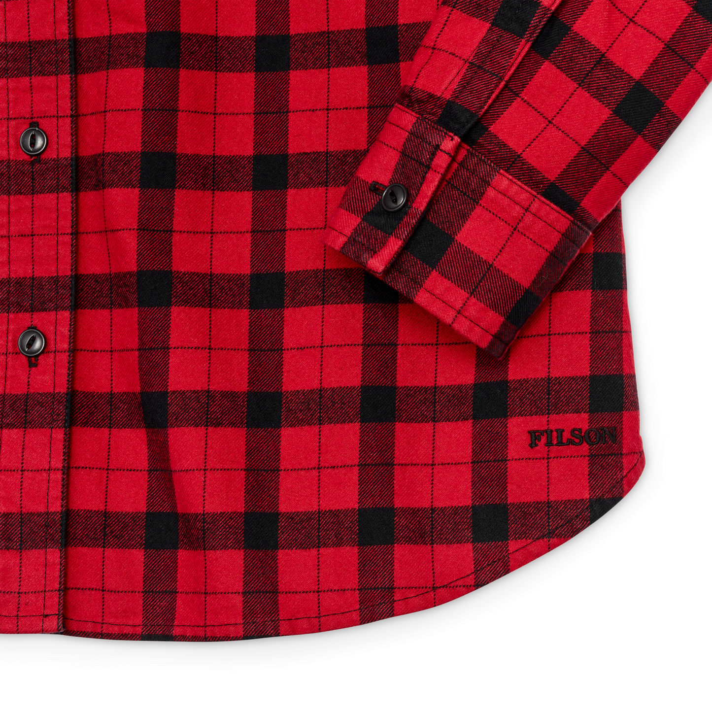 Alternate view of the Filson Women's Alaskan Guide Shirt - Red / Black Plaid