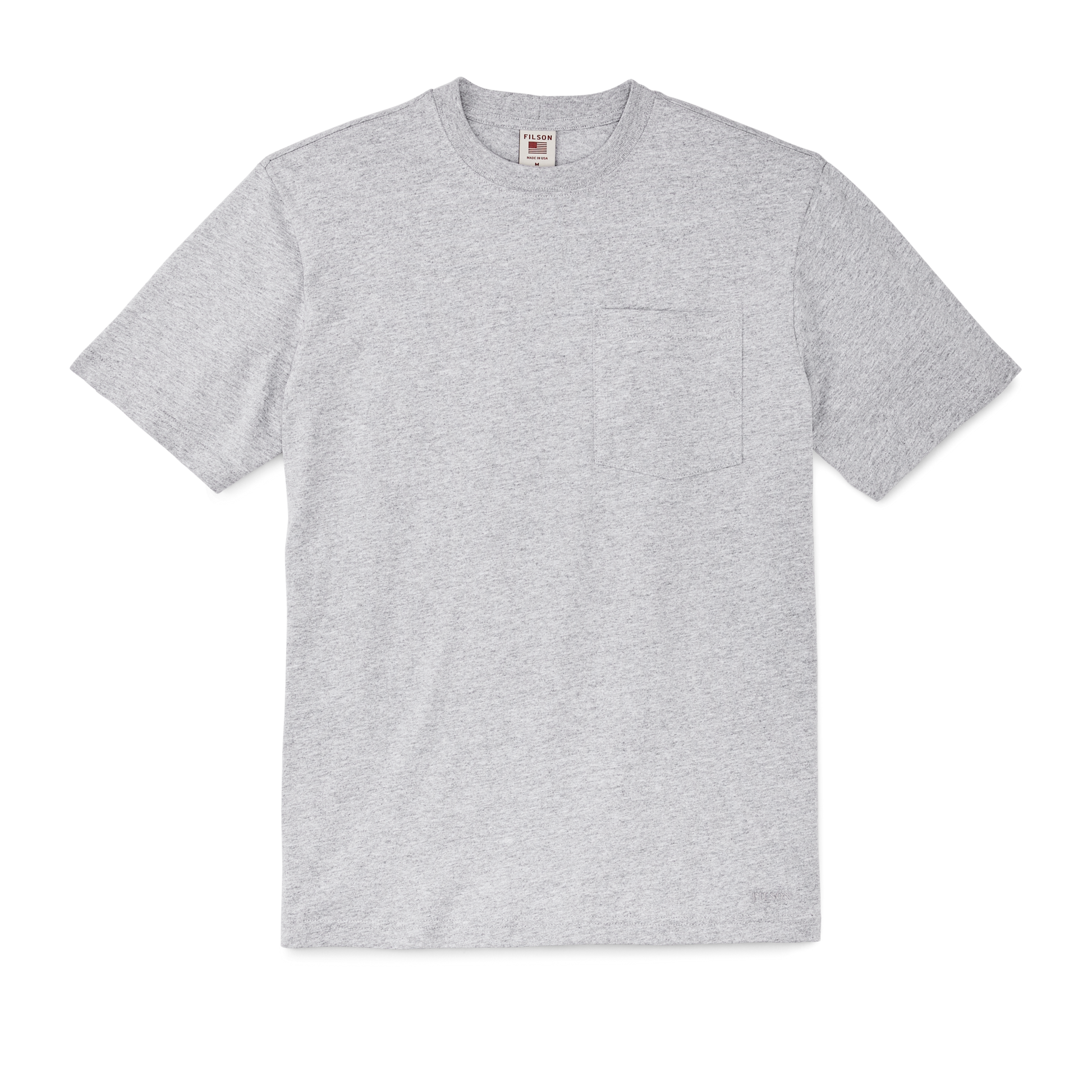 Front-facing image of the Filson Pioneer Pocket T-shirt - Heather Gray