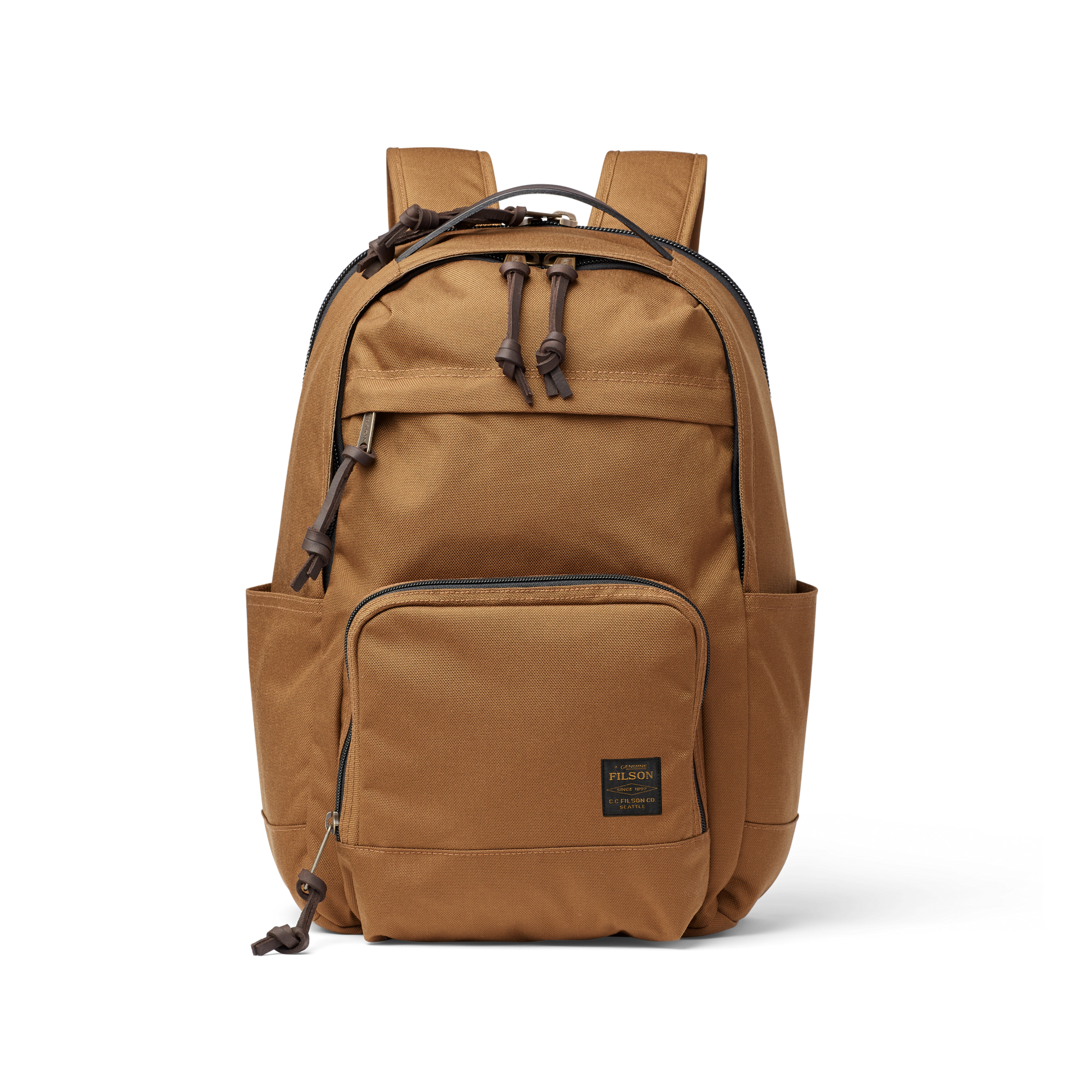 Front-facing image of the Filson Dryden Backpack - Whiskey