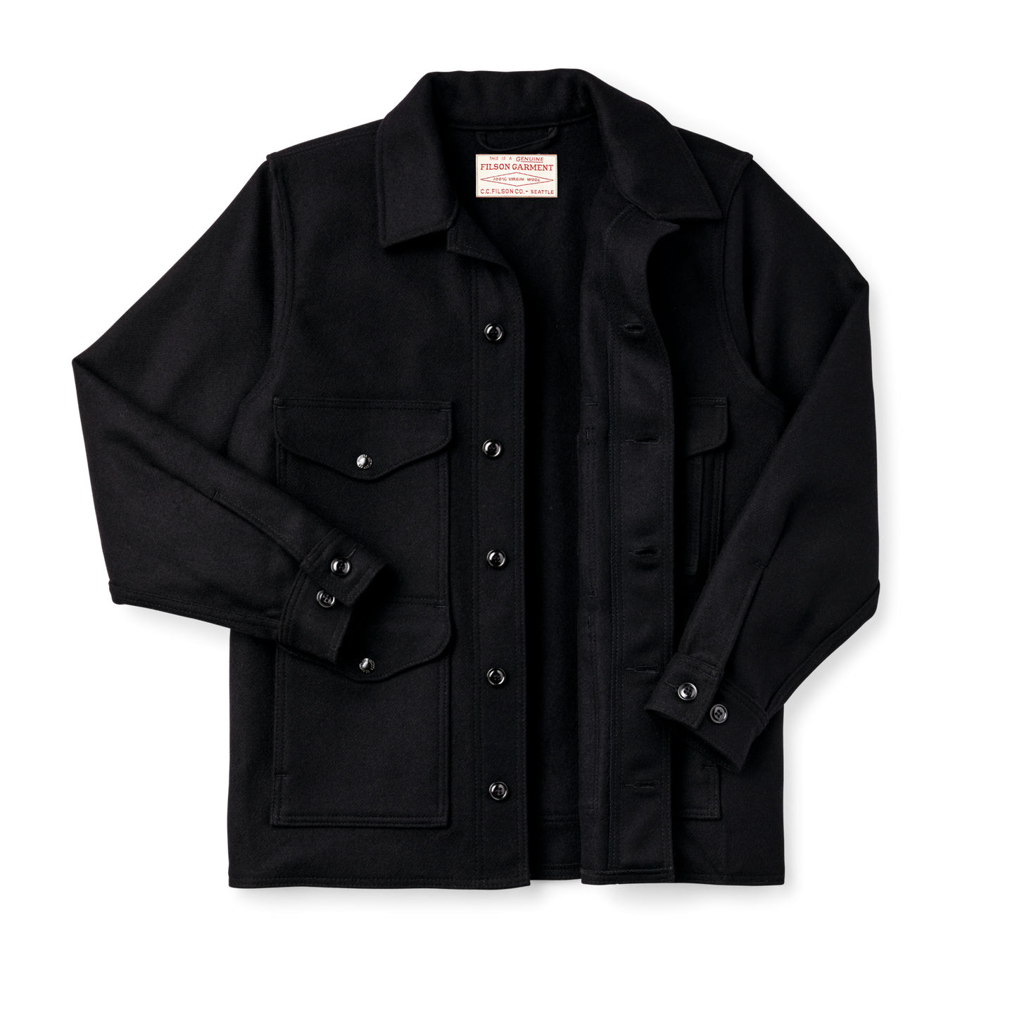 Alternate view of the Filson Mackinaw Wool Cruiser Jacket - Dark Navy / Solid