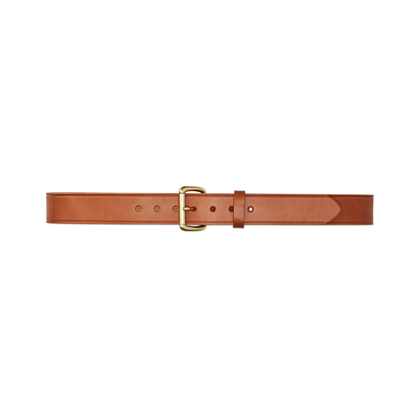 Front-facing image of the Filson 1 1/2" Bridle Leather Belt - Tan Leather