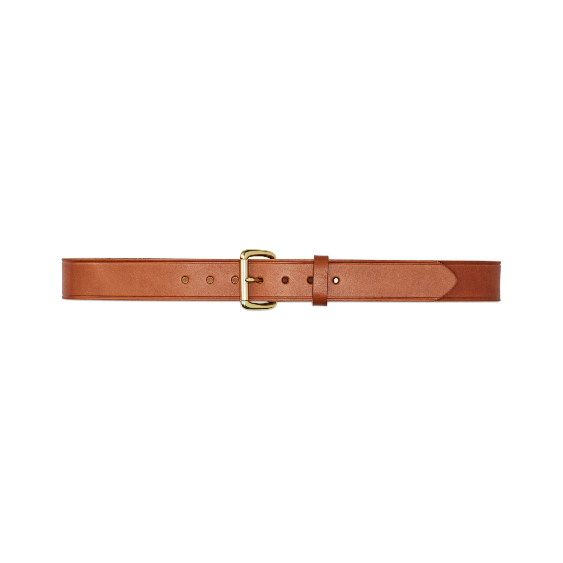 Front-facing image of the Filson 1 1/2" Bridle Leather Belt - Tan Leather