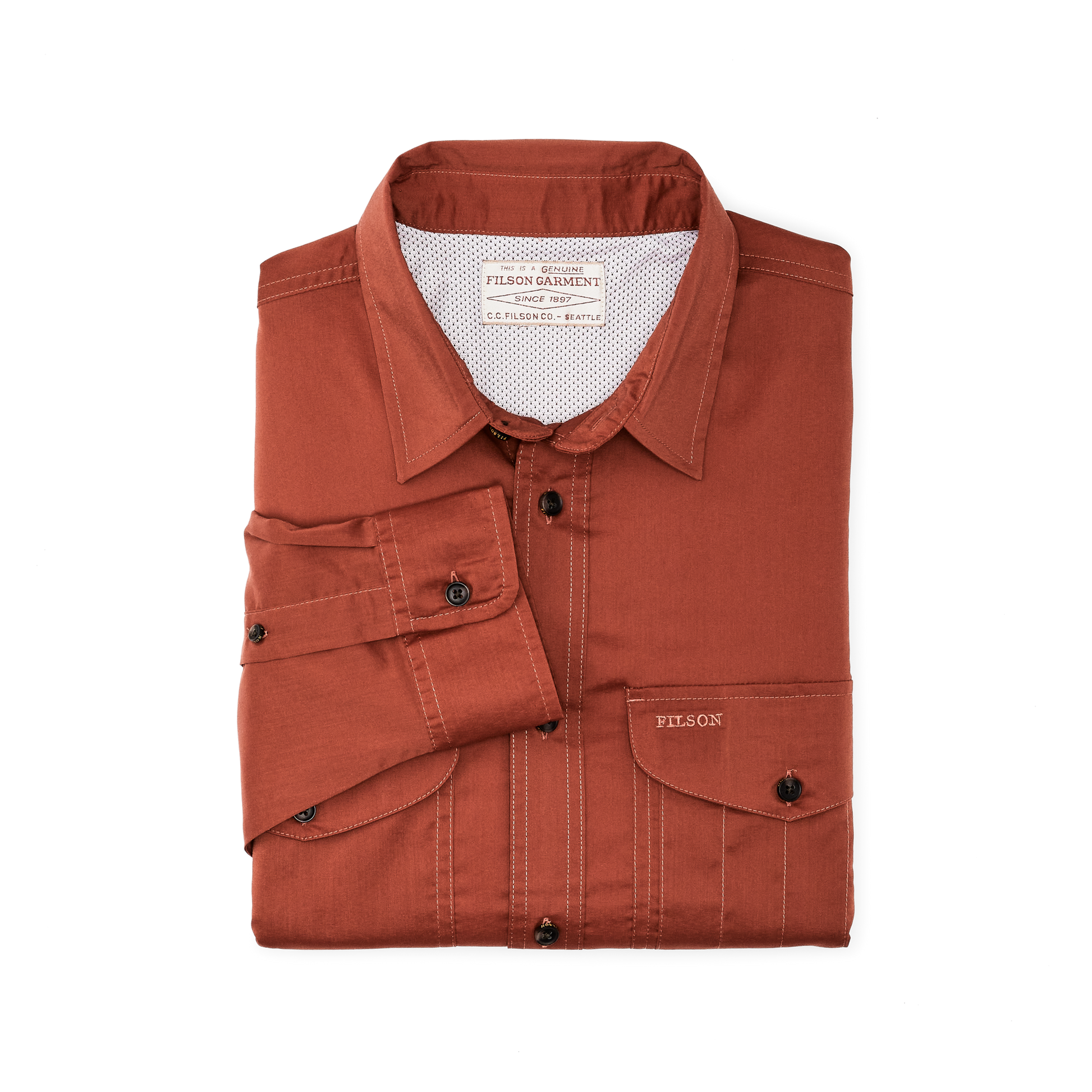 Alternate view of the Filson Twin Lakes Sport Shirt - Tanbark Red