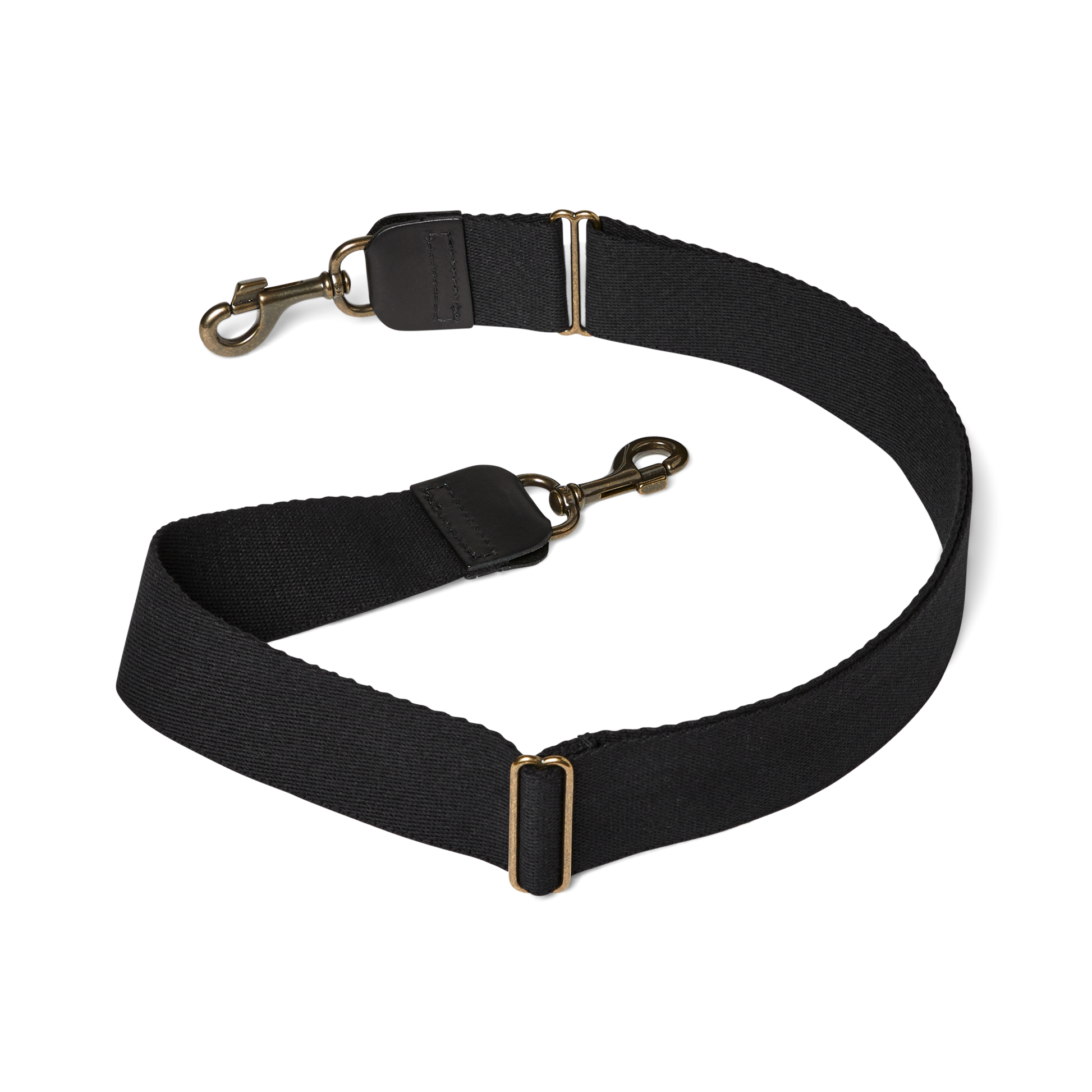 Front-facing image of the Filson 24/48 Hour Cotton Webbing Strap - Black/black