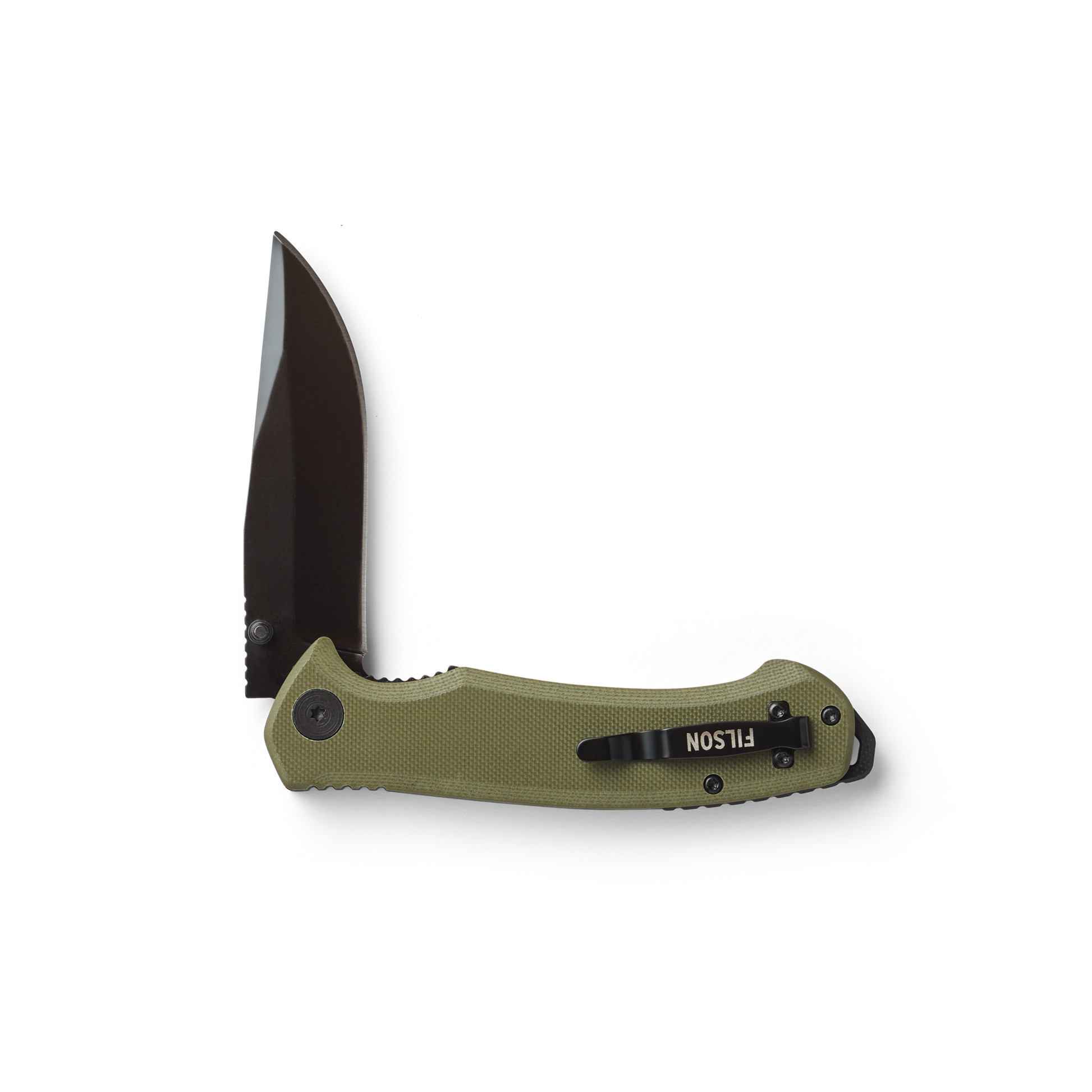 Alternate view of the Filson Assisted Opening Knife - Olive/black