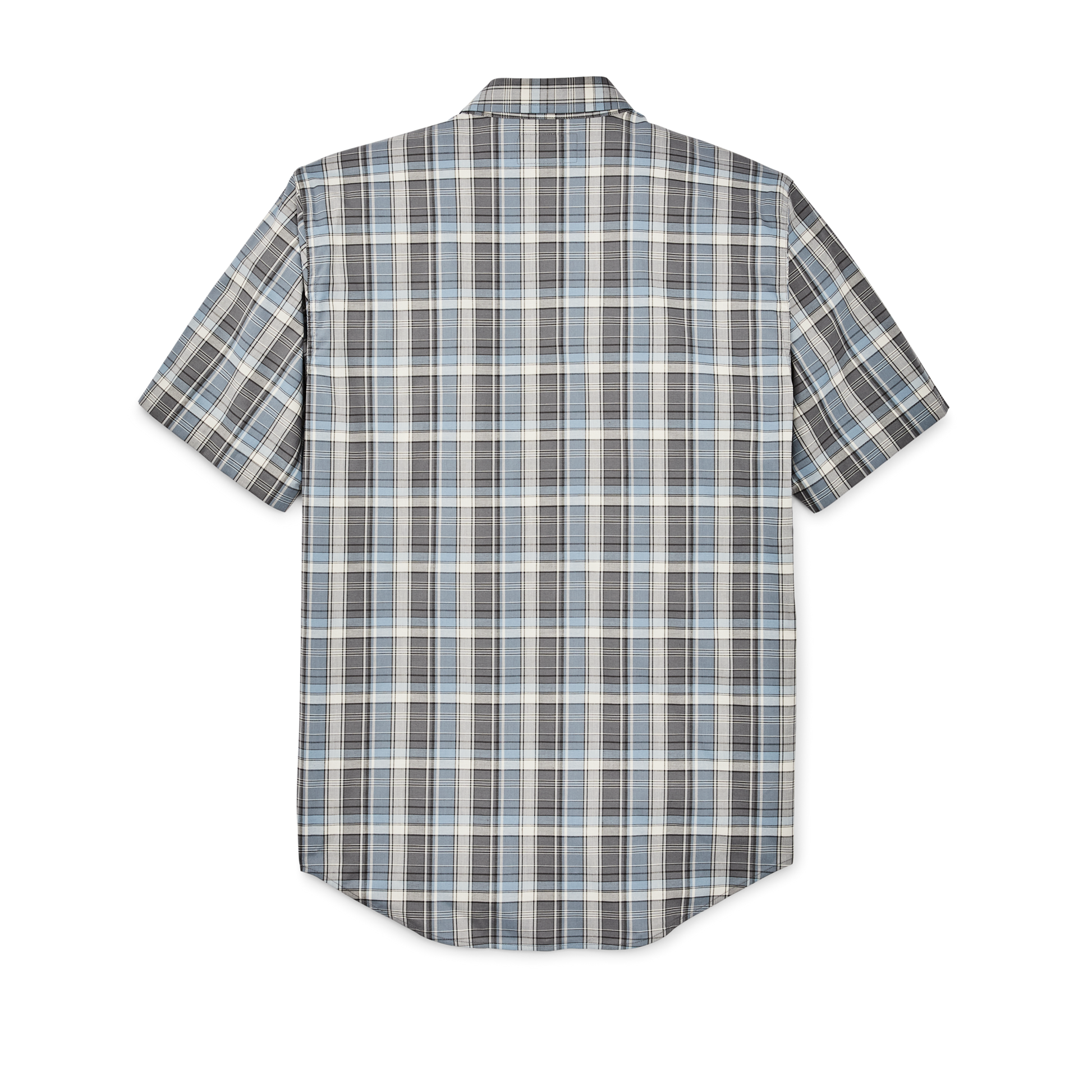 Alternate view of the Filson Twin Lakes Short Sleeve Sport Shirt - Gray / Blue / Cream Plaid